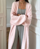 Fuzzy Open Front Solid Color Cardigan