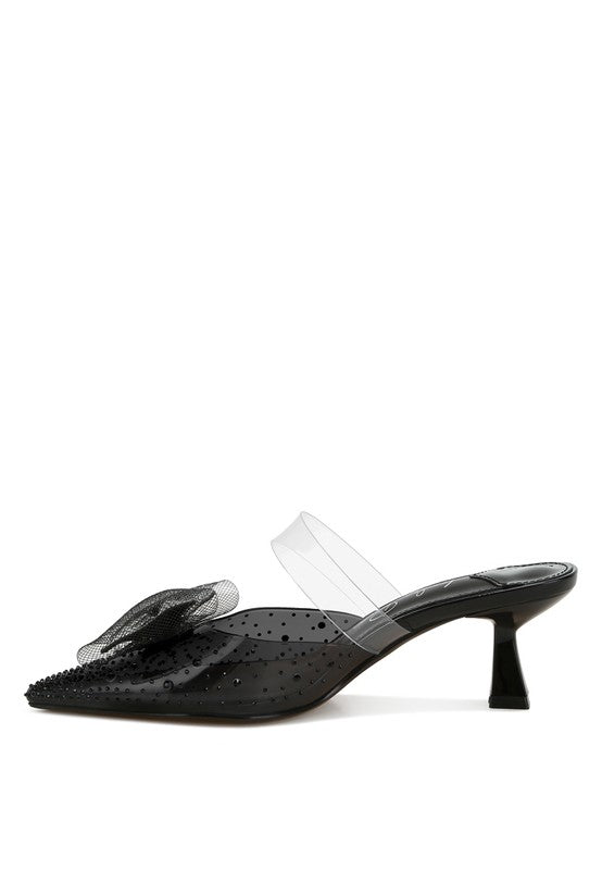 Freja Embellished Bow Kitten Heels - Body By J'ne