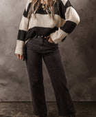 Color Block Round Neck Sweater