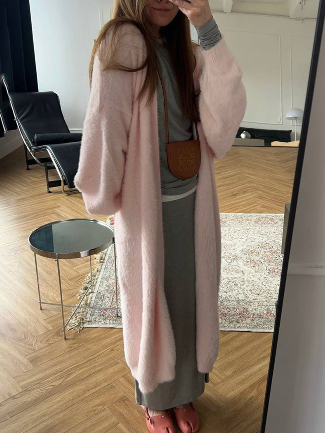 Fuzzy Open Front Solid Color Cardigan - Body By J'ne