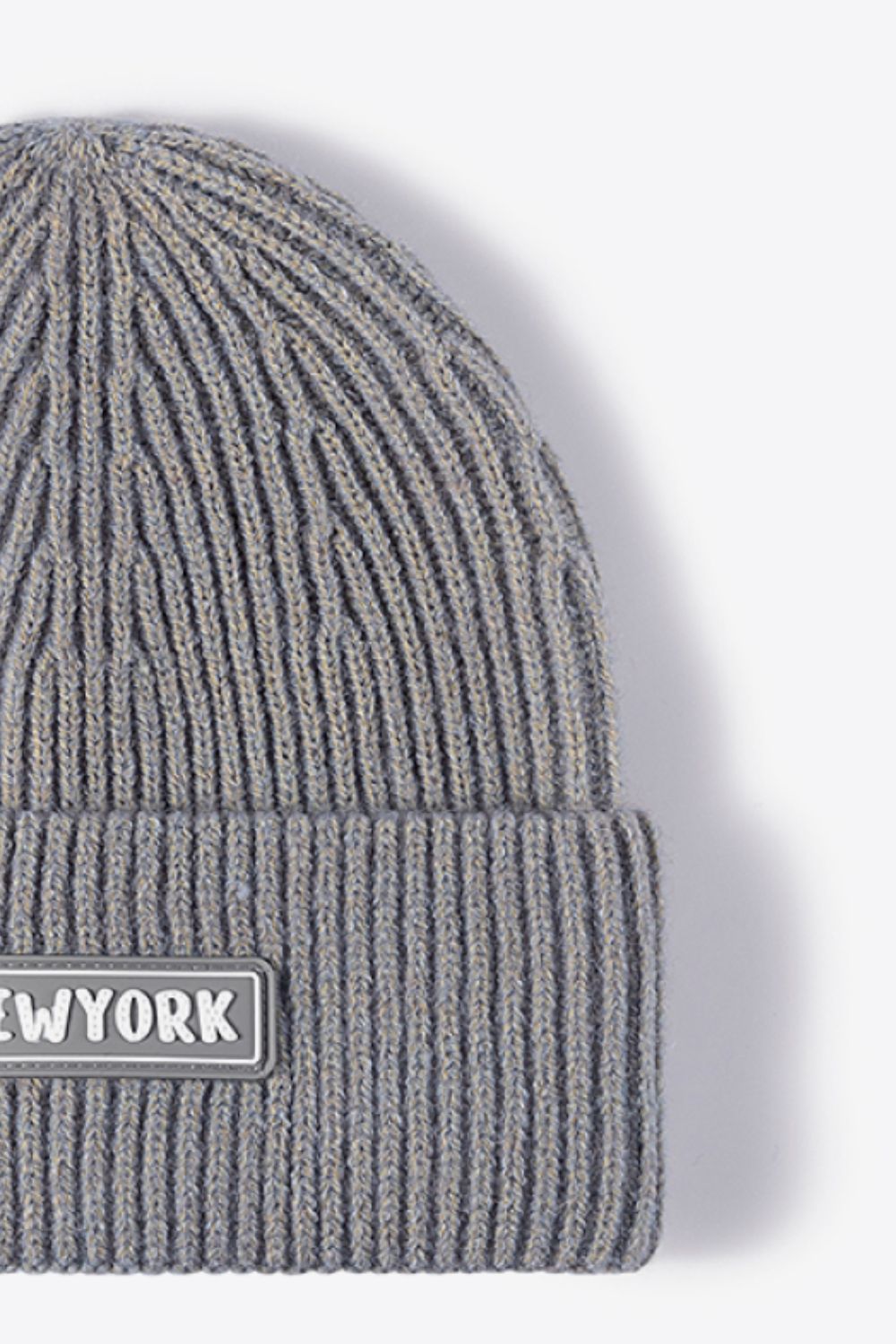 NEWYORK Patch Rib-Knit Cuffed Beanie - Body By J'ne