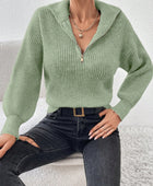 Honey Half Zip Dropped Shoulder Sweater