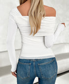 Devine Ruched Asymmetrical Long Sleeve T-Shirt