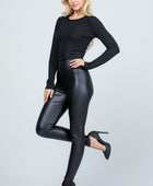 High waist PU leather leggings