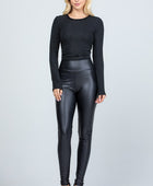 High waist PU leather leggings