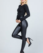 High waist PU leather leggings