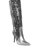 Sitarah Sequin Embellished Stiletto Long Boots