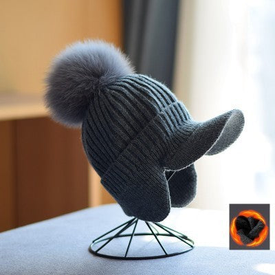 Women's Knitted Earlap Woolen Hat