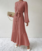 Tie Waist Long Sleeve Dress