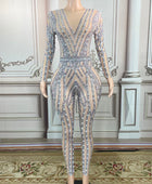 Mesh Rhinestone Jumpsuit - Body By J'ne