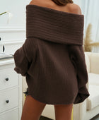 Devine Off-Shoulder Extra-Long Sleeve Sweater