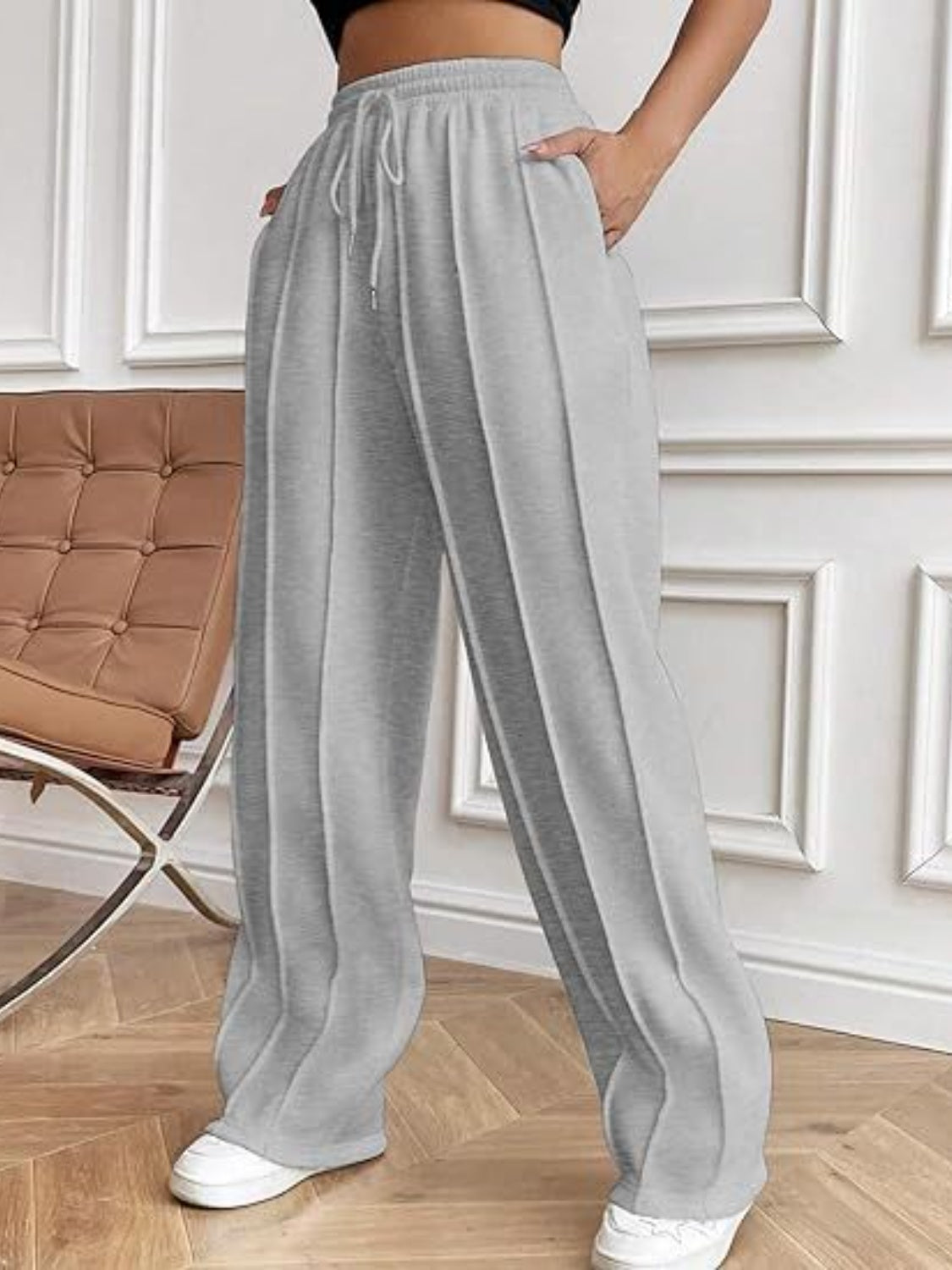 Drawstring Wide Leg Pants with Pockets - Body By J'ne
