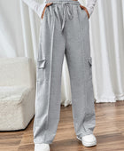 Pantalones anchos con bolsillos y cordón Perfee