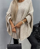 Round Neck Batwing Sleeve Sweater