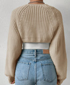 Honey Open Front Long Sleeve Cropped Cardigan