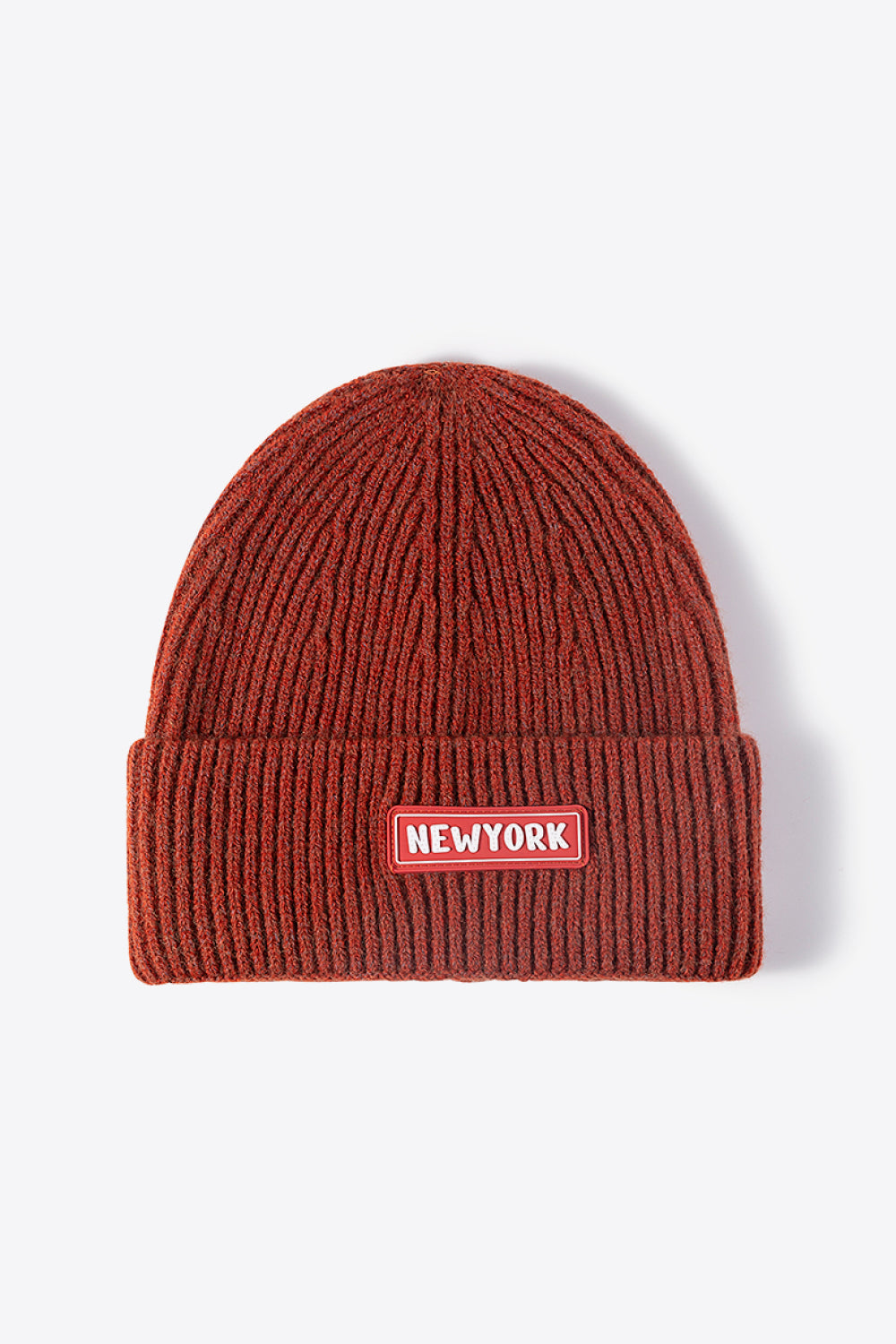 NEWYORK Patch Rib-Knit Cuffed Beanie - Body By J'ne
