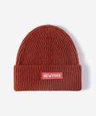 NEWYORK Patch Rib-Knit Cuffed Beanie