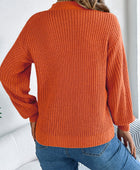 Cutout V-Neck Long Sleeve Sweater