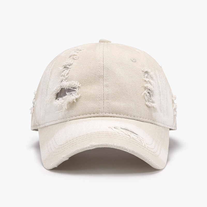 Distressed Adjustable Cotton Baseball Cap - Body By J'ne