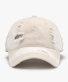 Distressed Adjustable Cotton Baseball Cap - Body By J'ne