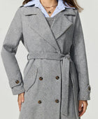 Collared Neck Long Sleeve Longline Coat