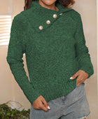 Asymmetric Collared Neck Long Sleeve Sweater