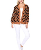 Polka Dot Jacquard Sweater Shrug Cardigan