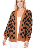 Polka Dot Jacquard Sweater Shrug Cardigan