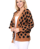 Polka Dot Jacquard Sweater Shrug Cardigan