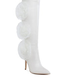 Chinkara Sheer Big Rose Detail Long Boots