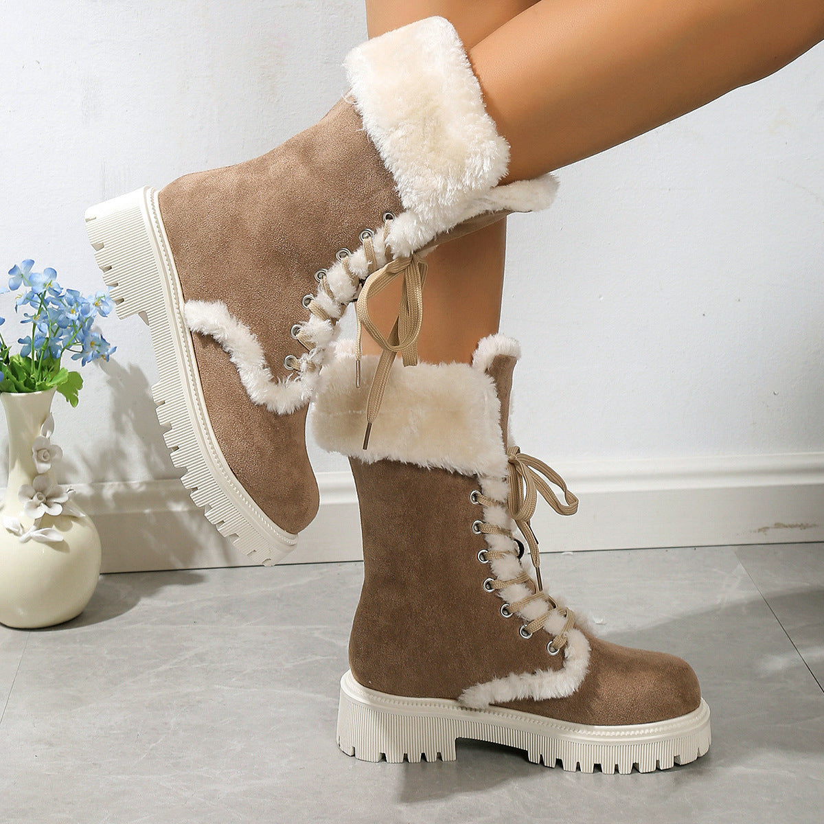 Winter Lace-up Snow Boots - Body By J'ne