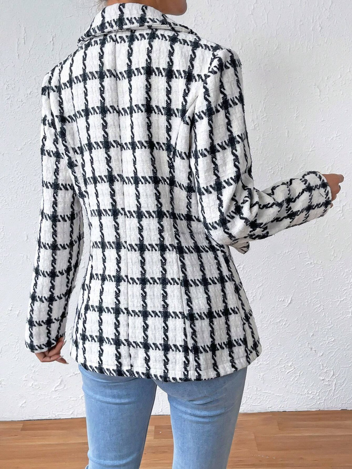 Lapel Collar Long Sleeve Blazer with Pockets - Body By J'ne