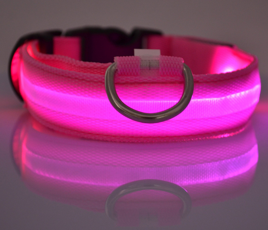 Nylon LED Luminous Night Safety Flashing Glow in the Dark Collar - Body By J'ne