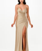 Tara side pleat overlap gown with side opening