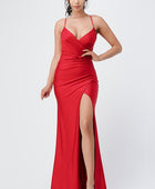 Tara side pleat overlap gown with side opening