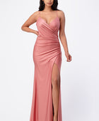 Tara side pleat overlap gown with side opening