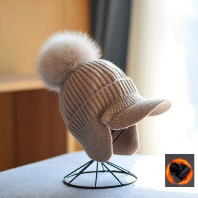 Women's Knitted Earlap Woolen Hat