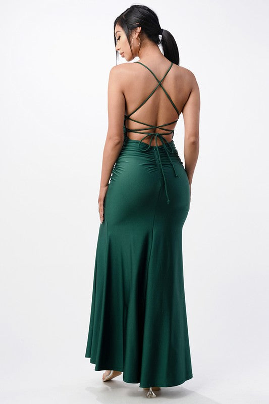 Back Lace Up Mermaid Dress - Body By J'ne