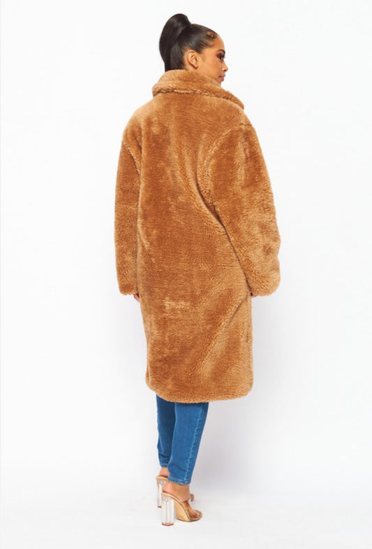 Quinn Faux Fur Teddy Bear Coat - Body By J'ne