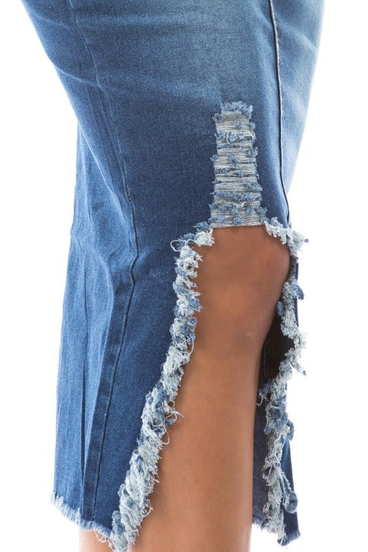 DON’T COME FOR ME DENIM MAXI SKIRT - Body By J'ne