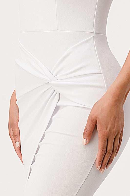 off the shoulder front twist bodycon dress - Body By J'ne