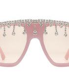 Oversize Square Rhinestone Fashion Sunglasses