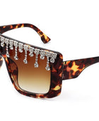 Oversize Square Rhinestone Fashion Sunglasses