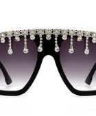 Oversize Square Rhinestone Fashion Sunglasses