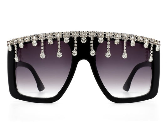 Oversize Square Rhinestone Fashion Sunglasses