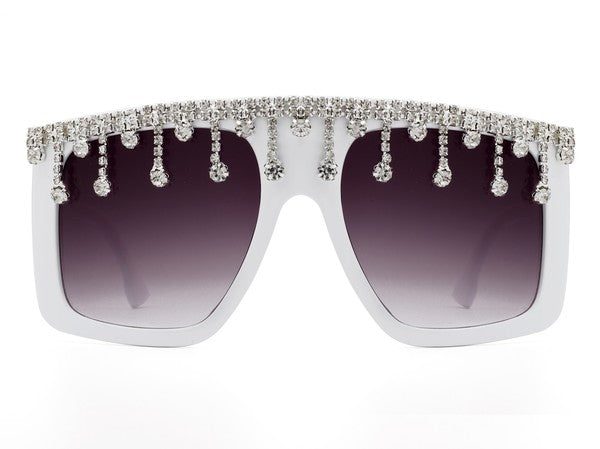 Oversize Square Rhinestone Fashion Sunglasses