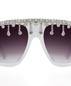 Oversize Square Rhinestone Fashion Sunglasses