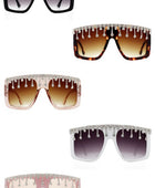 Oversize Square Rhinestone Fashion Sunglasses