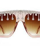 Oversize Square Rhinestone Fashion Sunglasses