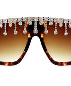 Oversize Square Rhinestone Fashion Sunglasses